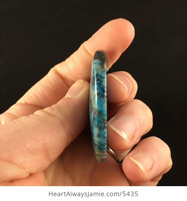 Heart Shaped Blue Druzy Crazy Lace Agate Stone Jewelry Pendant - #0rm3gyyyeM4-5