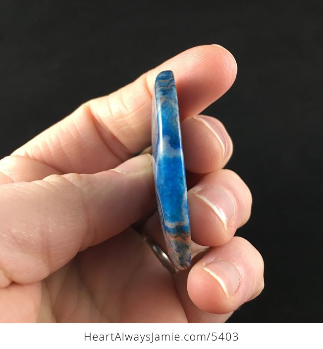 Heart Shaped Blue Druzy Crazy Lace Agate Stone Jewelry Pendant - #nmbyBOz1FAI-5
