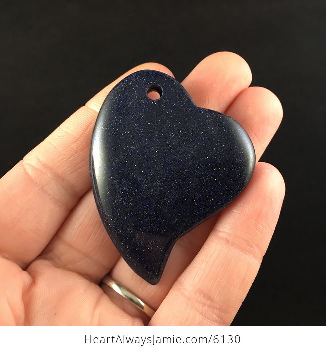 Heart Shaped Blue Goldstone Jewelry Pendant - #R4FKbqteYdg-1