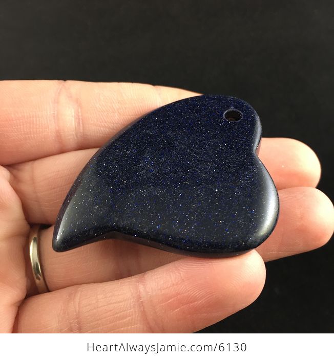 Heart Shaped Blue Goldstone Jewelry Pendant - #R4FKbqteYdg-3