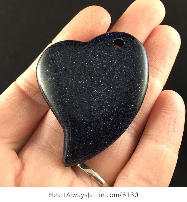 Heart Shaped Blue Goldstone Jewelry Pendant - #R4FKbqteYdg-6