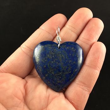 Heart Shaped Blue Lapis Lazuli Stone Pendant Jewelry #RBnKPOC6vl8