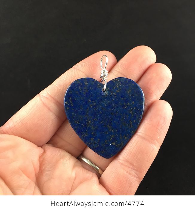 Heart Shaped Blue Lapis Lazuli Stone Pendant Jewelry - #RBnKPOC6vl8-4