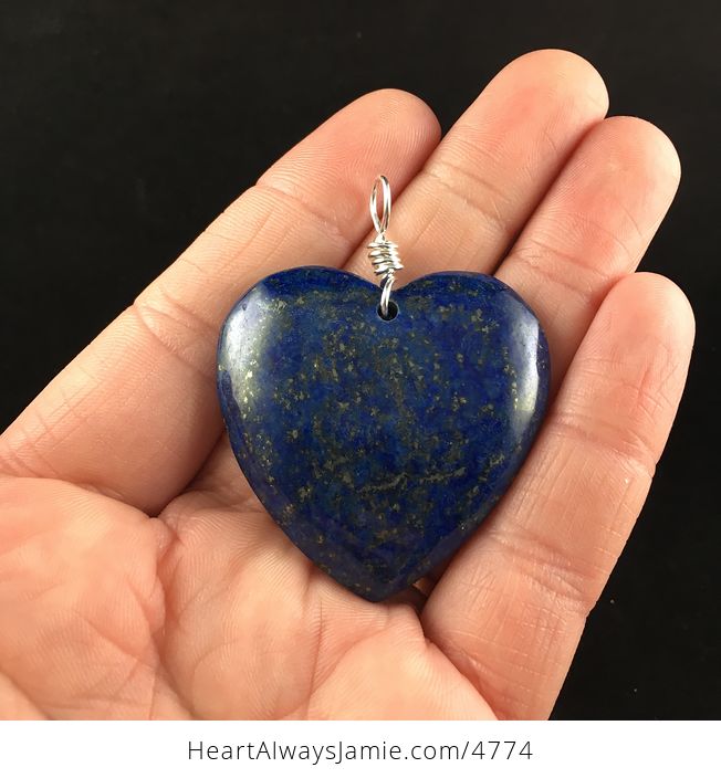Heart Shaped Blue Lapis Lazuli Stone Pendant Jewelry - #RBnKPOC6vl8-1