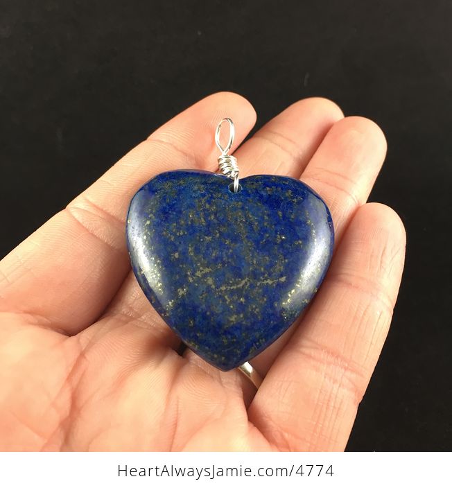 Heart Shaped Blue Lapis Lazuli Stone Pendant Jewelry - #RBnKPOC6vl8-2