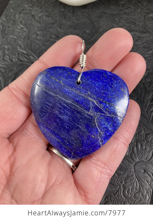 Heart Shaped Blue Lapis Lazuli Stone Pendant Jewelry - #f1E8nUAc3EQ-5