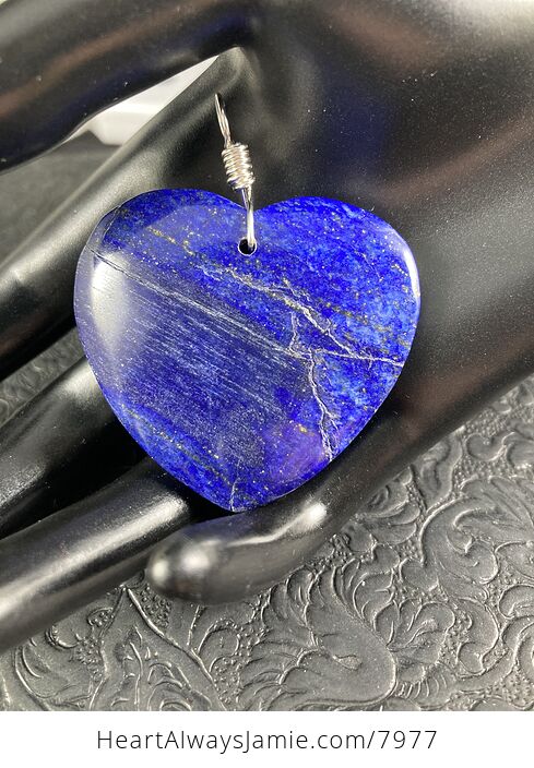 Heart Shaped Blue Lapis Lazuli Stone Pendant Jewelry - #f1E8nUAc3EQ-1