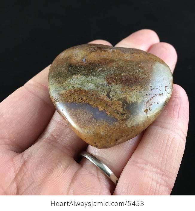Heart Shaped Brown Moss Agate Stone Jewelry Pendant - #aFLkiF74Nx0-2