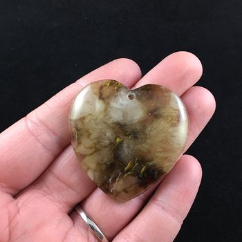 Heart Shaped Cherry Quartz Stone Jewelry Pendant #G3ejRJ94eKg