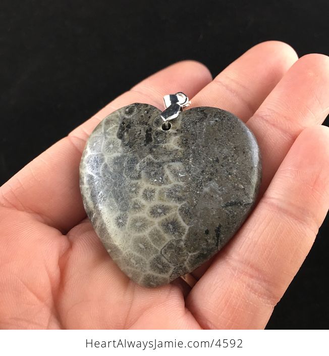 Heart Shaped Coral Fossil Stone Pendant Jewelry - #2Qs8t6kIdYk-3