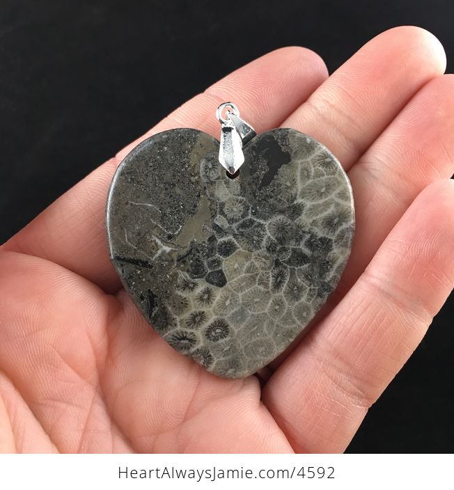 Heart Shaped Coral Fossil Stone Pendant Jewelry - #2Qs8t6kIdYk-5