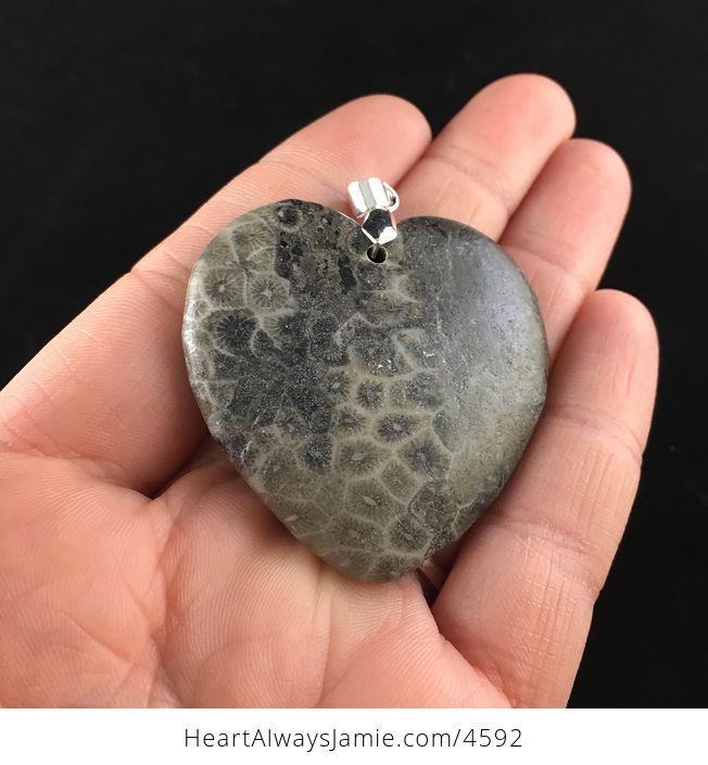 Heart Shaped Coral Fossil Stone Pendant Jewelry - #2Qs8t6kIdYk-2
