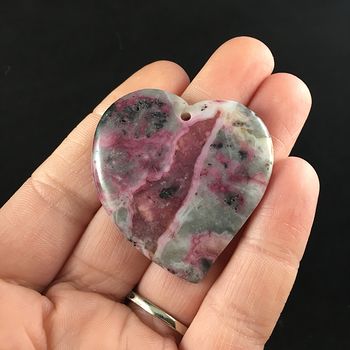 Heart Shaped Crazy Lace Agate Stone Jewelry Pendant #72pW66mxaP4