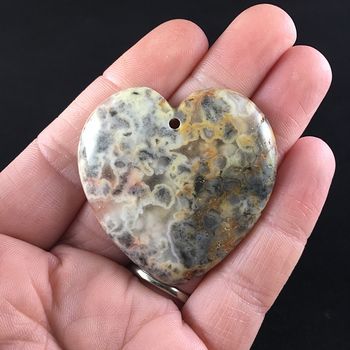 Heart Shaped Crazy Lace Agate Stone Jewelry Pendant #BpsksJ2Dmvw