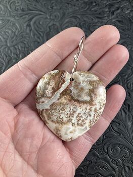 Heart Shaped Crazy Lace Agate Stone Jewelry Pendant #QWgBi83a07Y
