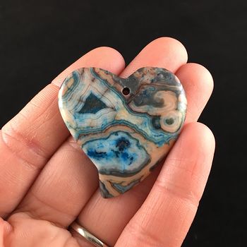 Heart Shaped Crazy Lace Agate Stone Jewelry Pendant #RlFltxkGwLM
