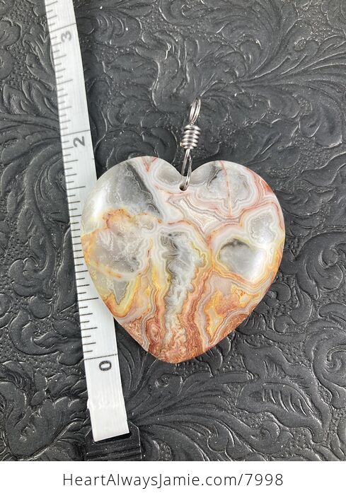 Heart Shaped Crazy Lace Agate Stone Jewelry Pendant - #1CYeT2AnHXQ-5