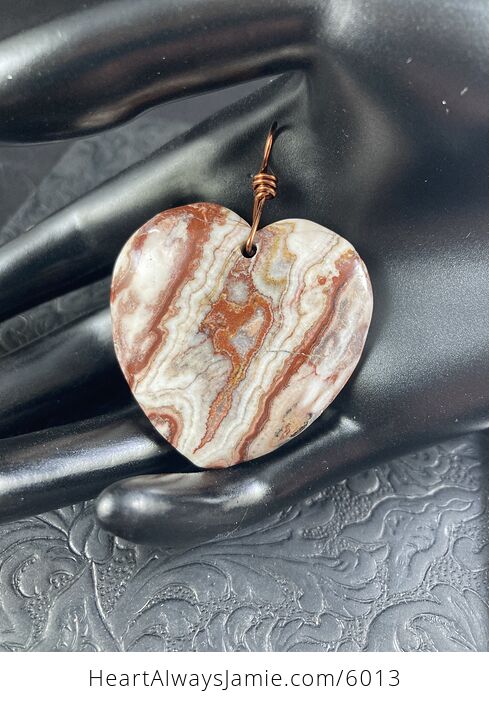Heart Shaped Crazy Lace Agate Stone Jewelry Pendant - #81a8wPHQezQ-1