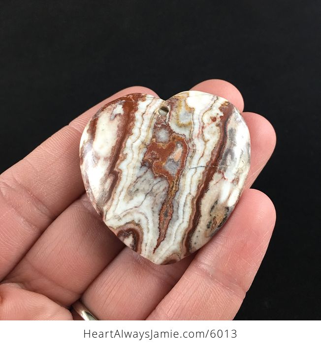 Heart Shaped Crazy Lace Agate Stone Jewelry Pendant - #81a8wPHQezQ-5