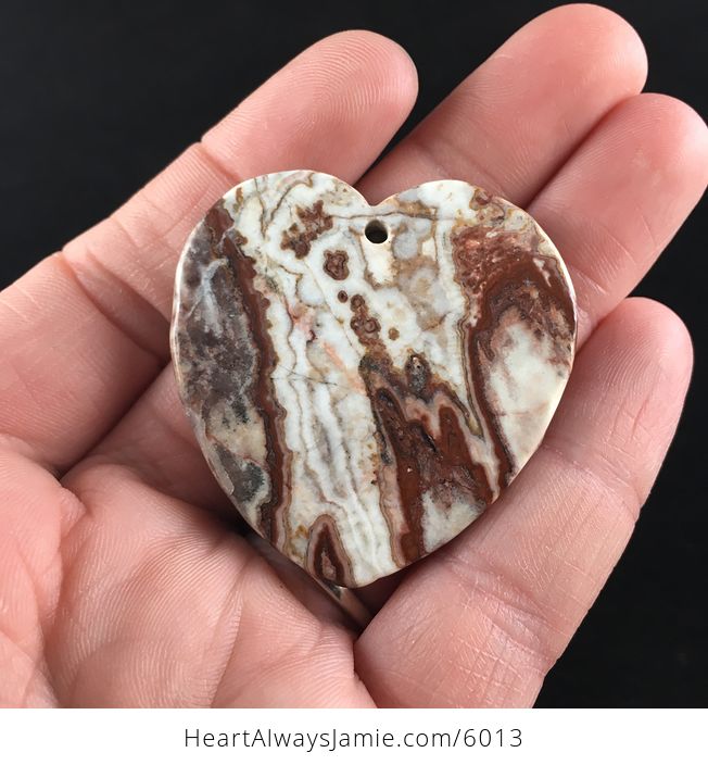 Heart Shaped Crazy Lace Agate Stone Jewelry Pendant - #81a8wPHQezQ-10