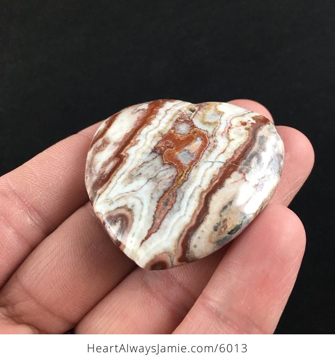 Heart Shaped Crazy Lace Agate Stone Jewelry Pendant - #81a8wPHQezQ-6