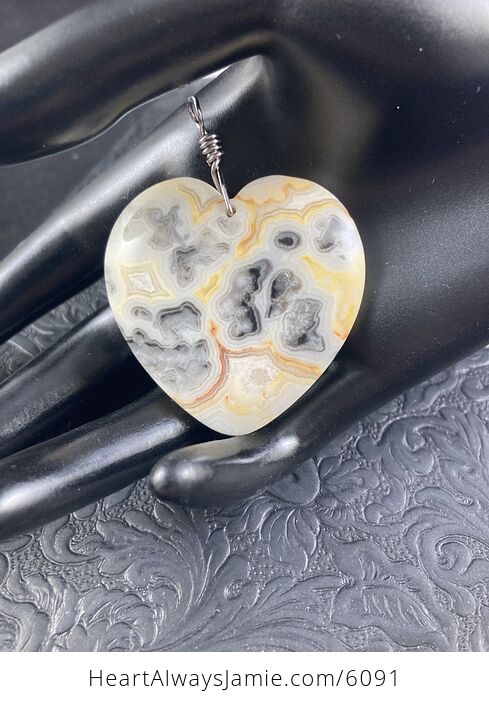 Heart Shaped Crazy Lace Agate Stone Jewelry Pendant - #ZYkGjoKAldQ-6
