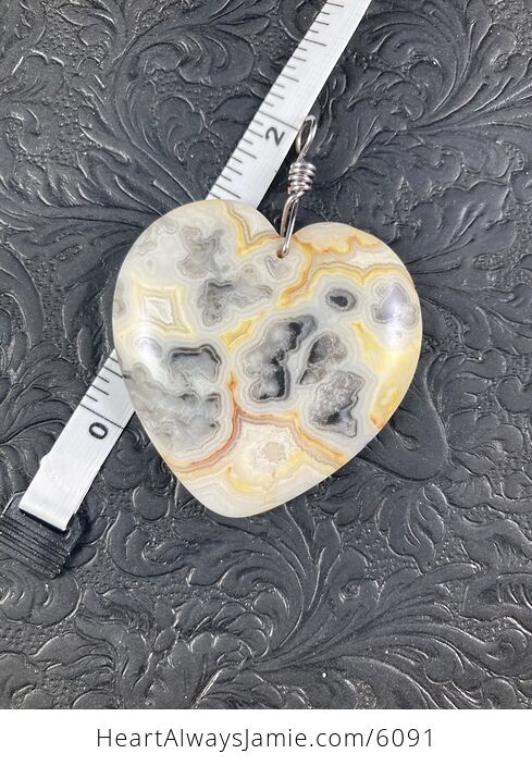 Heart Shaped Crazy Lace Agate Stone Jewelry Pendant - #ZYkGjoKAldQ-5