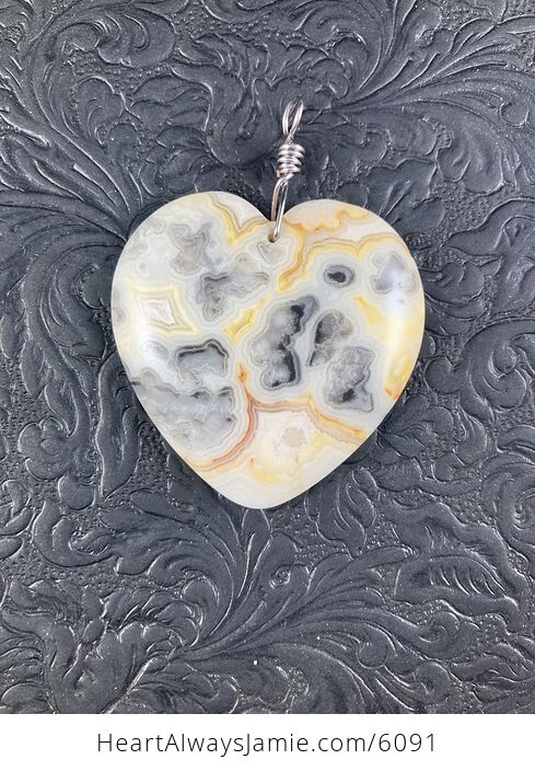 Heart Shaped Crazy Lace Agate Stone Jewelry Pendant - #ZYkGjoKAldQ-4