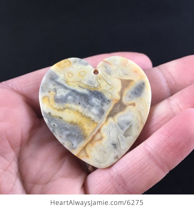 Heart Shaped Crazy Lace Agate Stone Jewelry Pendant - #gPnBHqJmF3s-6