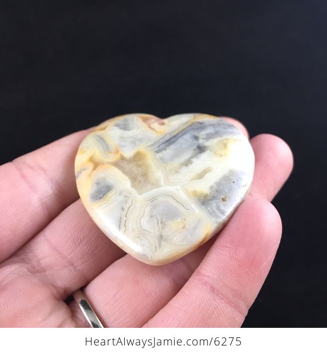 Heart Shaped Crazy Lace Agate Stone Jewelry Pendant - #gPnBHqJmF3s-2