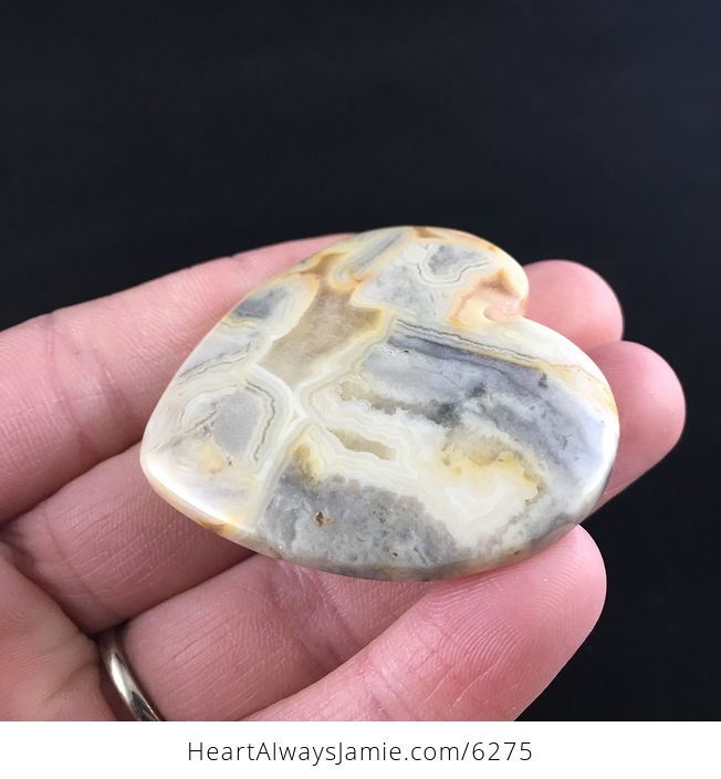 Heart Shaped Crazy Lace Agate Stone Jewelry Pendant - #gPnBHqJmF3s-3