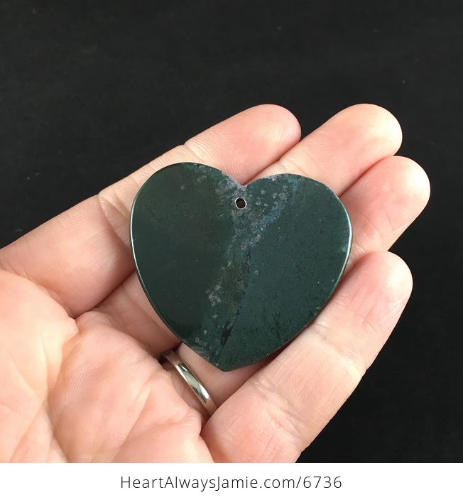 Heart Shaped Dark Green Moss Agate Stone Jewelry Pendant - #ActgmjRePKo-6