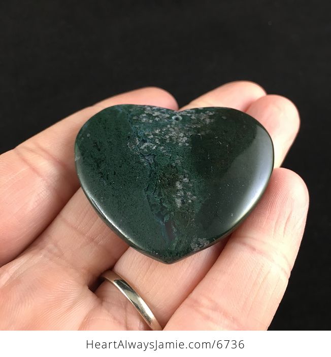 Heart Shaped Dark Green Moss Agate Stone Jewelry Pendant - #ActgmjRePKo-2