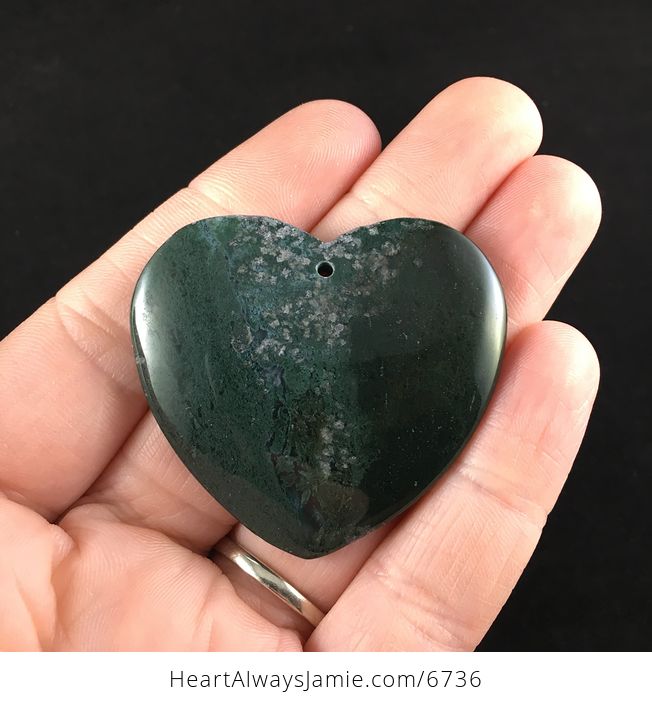 Heart Shaped Dark Green Moss Agate Stone Jewelry Pendant - #ActgmjRePKo-1