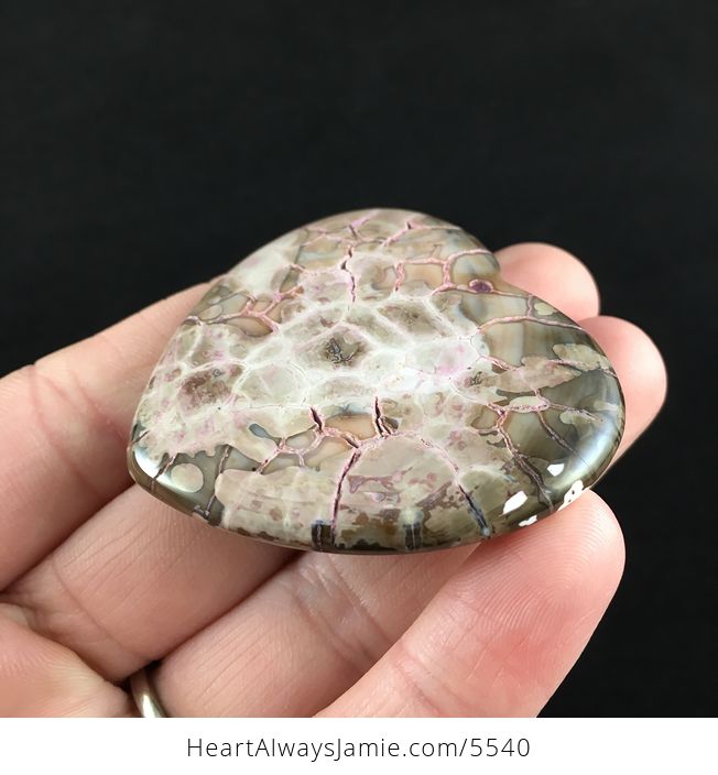 Heart Shaped Dragon Veins Agate Stone Jewelry Pendant - #hg0psqlysRc-4