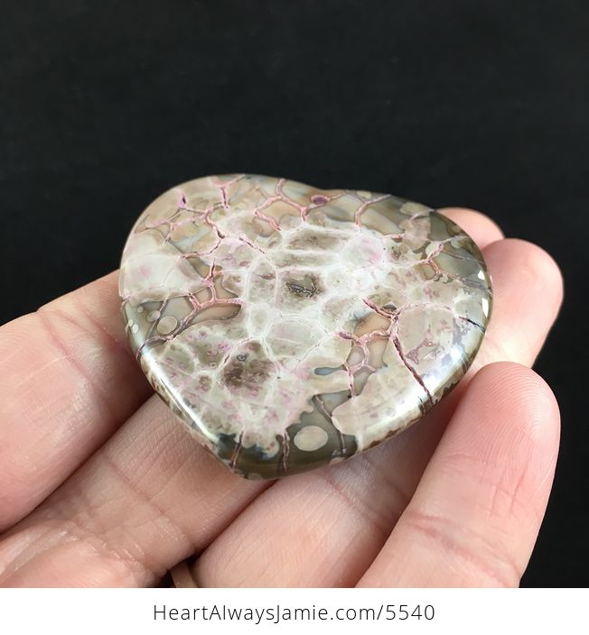 Heart Shaped Dragon Veins Agate Stone Jewelry Pendant - #hg0psqlysRc-3