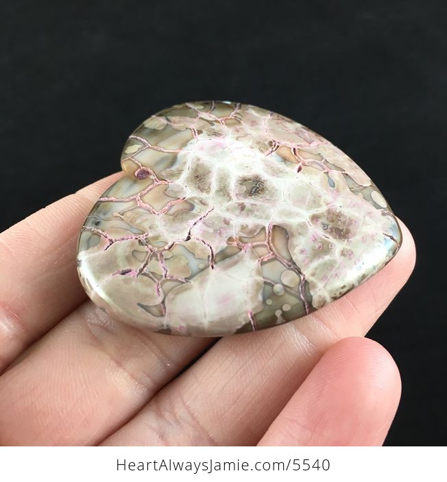 Heart Shaped Dragon Veins Agate Stone Jewelry Pendant - #hg0psqlysRc-5