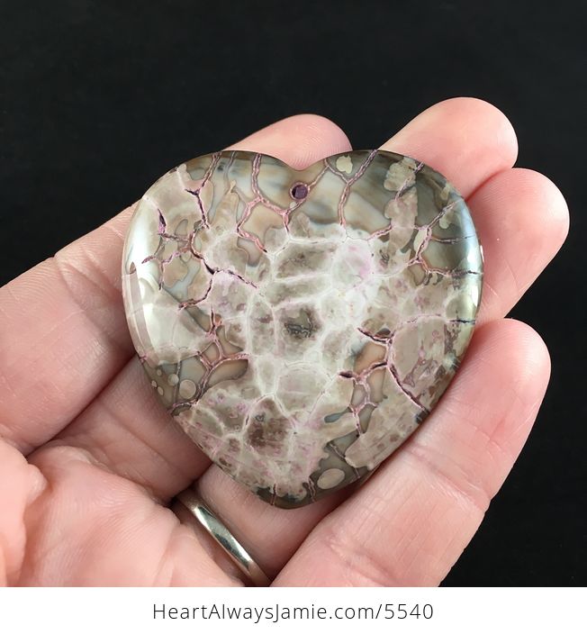 Heart Shaped Dragon Veins Agate Stone Jewelry Pendant - #hg0psqlysRc-2