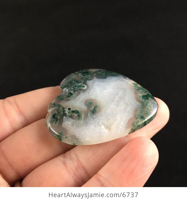Heart Shaped Drusy Moss Agate Stone Jewelry Pendant - #vI2EZv0RDCk-4