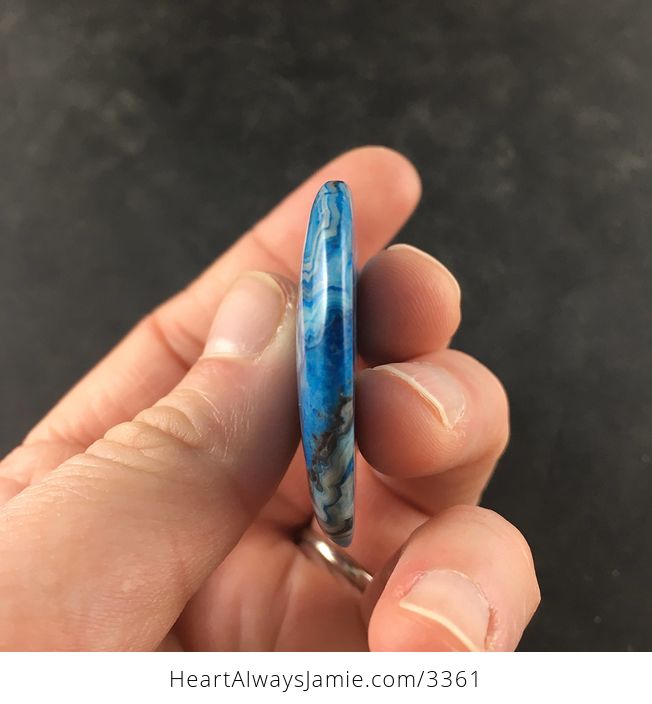 Heart Shaped Druzy Blue Crazy Lace Agate Stone Pendant Necklace Jewelry - #Mwoa0bDh6zY-2