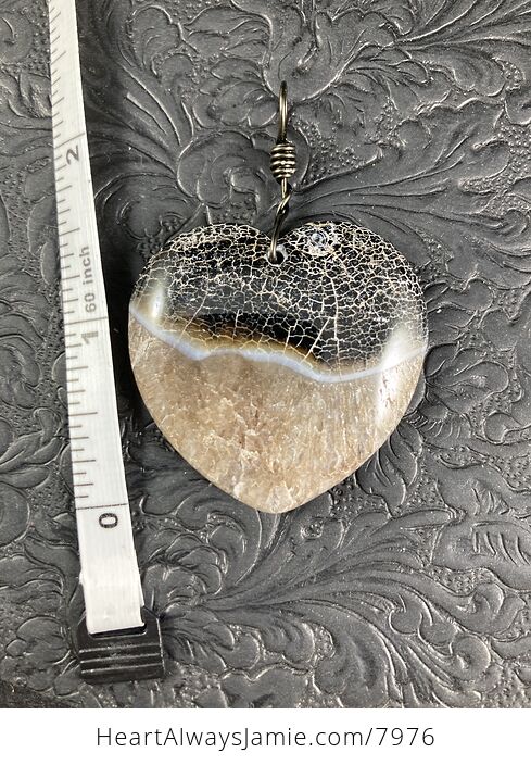 Heart Shaped Druzy Dragon Veins Jewelry Pendant - #dBqbftWxhgo-2