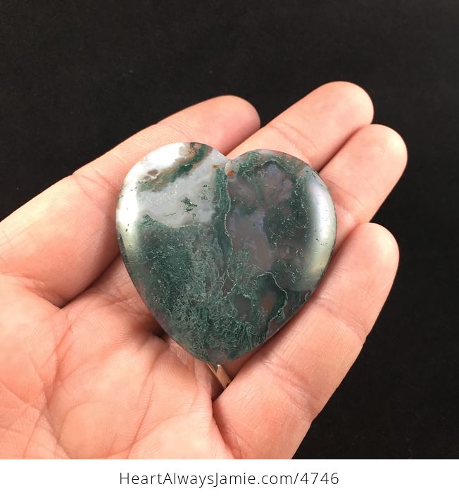 Heart Shaped Druzy Moss Agate Stone Jewelry Pendant - #FSPVZlHhkxI-2