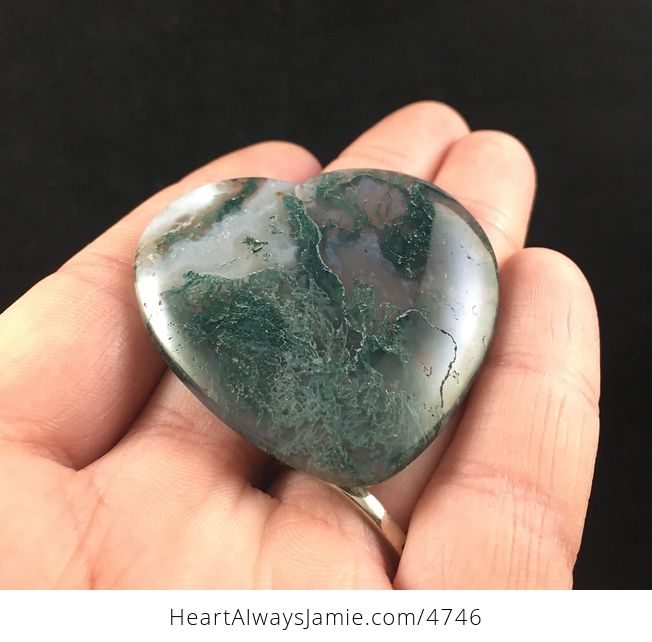 Heart Shaped Druzy Moss Agate Stone Jewelry Pendant - #FSPVZlHhkxI-3