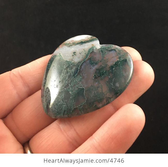 Heart Shaped Druzy Moss Agate Stone Jewelry Pendant - #FSPVZlHhkxI-4