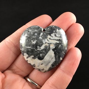 Heart Shaped Gray Longfen Stone Jewelry Pendant #tNNo1kHo8tc