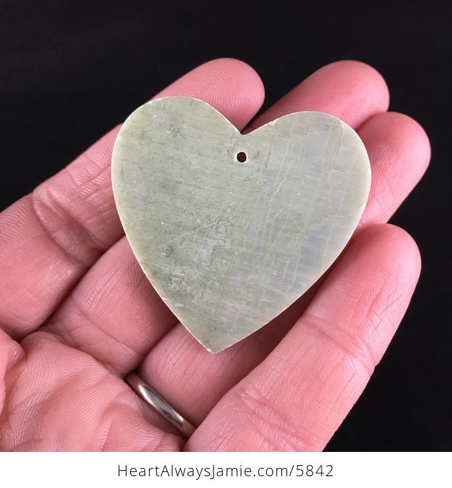 Heart Shaped Green Jasper Stone Jewelry Pendant - #ABfvF1yy9TQ-6