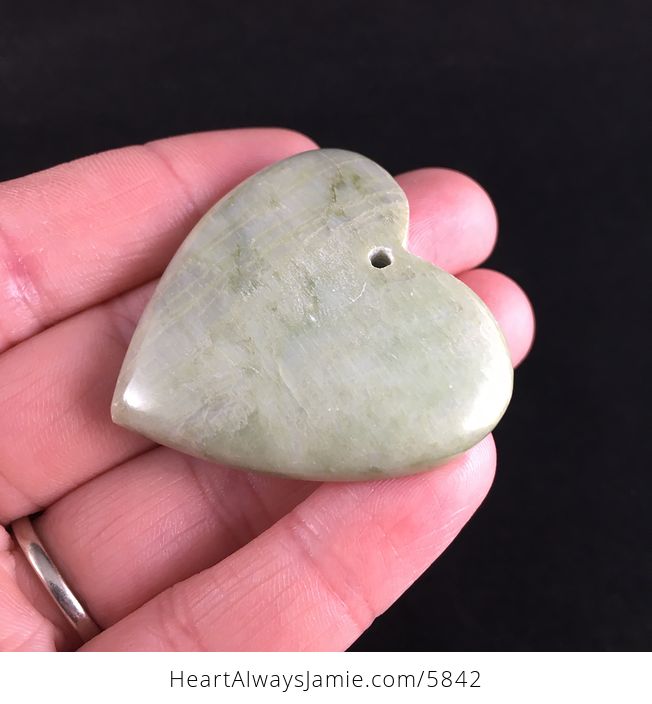 Heart Shaped Green Jasper Stone Jewelry Pendant - #ABfvF1yy9TQ-3