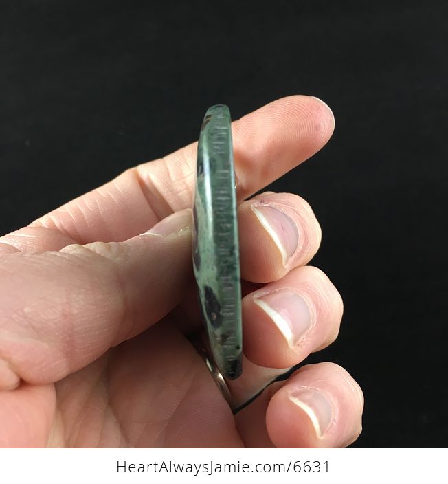 Heart Shaped Green Kambaba Jasper Stone Jewelry Pendant - #1VMtCW5swT4-5