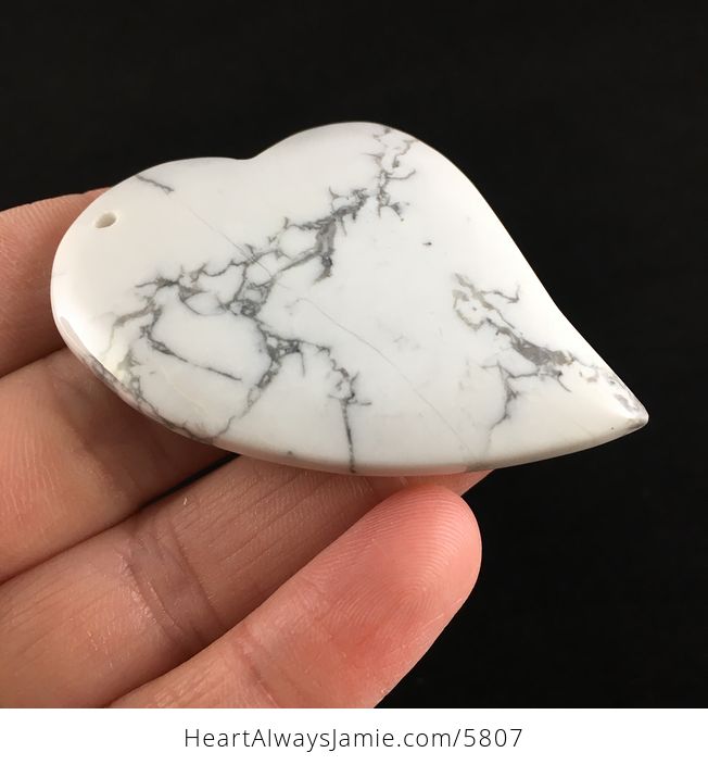 Heart Shaped Howlite Stone Jewelry Pendant - #GHal9INYafs-4