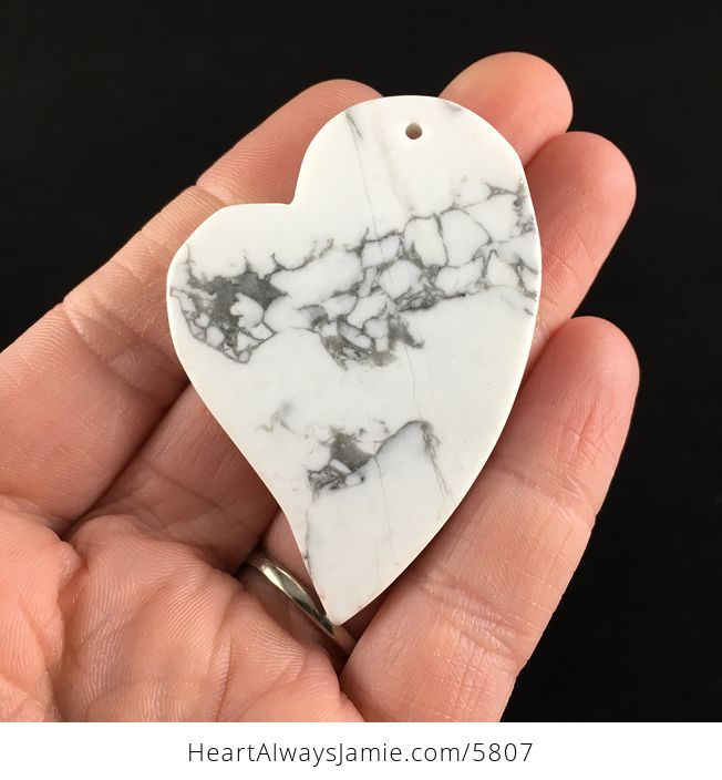Heart Shaped Howlite Stone Jewelry Pendant - #GHal9INYafs-6